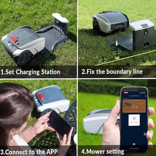 Robot Lawn Mower for Gardens up to 1500m², Automatic Intelligence Lawn Mower for Manicured Lawn, Path Planning, WiFi Smartphone APP Control, Safety Protection Device - Image 5