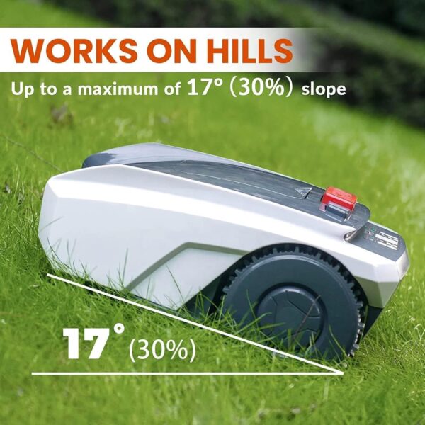 Robotic Lawn Mower 0.37 Acre/ 16146 Sq.Ft, with Mapping Function and App Control, Only 32 db,Rain Sensor & Boundary Wire, Battery & Charger Included - Image 3