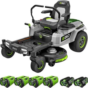 EGO POWER+ ZT4204L 56-Volt 42-Inch Z6 Zero Turn Riding Mower, 4 x 10.0Ah Batteries, 700W Turbo Charger Included Plus 2 Extra BA2800T 5.0Ah Batteries