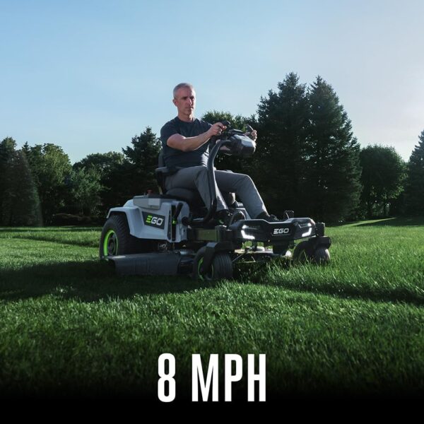 EGO POWER+ ZT4205S 56-Volt 42-Inch Z6 Zero Turn Riding Mower with e-Steer™ Technology, 4 x 12.0Ah Batteries, 700W Turbo Charger Included Plus 2 Extra BA2800T 5.0Ah Batteries - Image 7