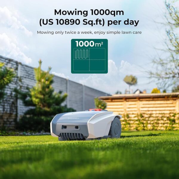 Automatic Robotic Lawn Mower(2-5cm Trimming Height), with Boundaries Line, App Control + Path Planning + Automatic Charging,Ultra-Quiet,100㎡/H, for Lawn/Garden - Image 6