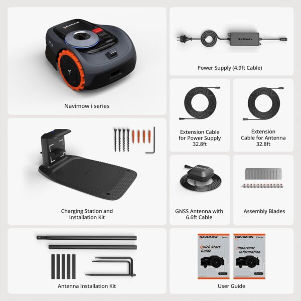 Segway Navimow i110N Robot Lawn Mower Perimeter Wire Free 1/4 Acre RTK+Vision Robotic Lawnmower, AI-Assisted Mapping, Virtual Boundary, APP Control, 58dB(A) Quiet, Multi-Zone Management - Image 6