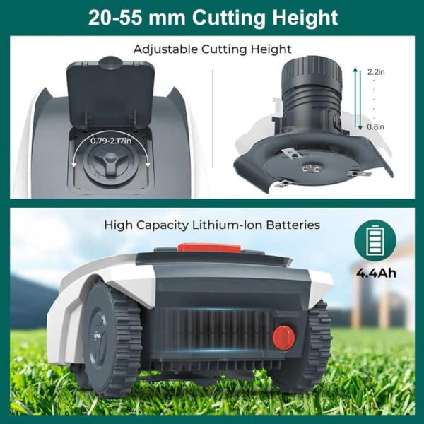 18-RM Robotic Lawnmower for Medium and Large Gardens up to 1500m2 - Automatic Robot Lawn Mower with App Control, GPS Assisted Navigation and Boundary Wire Adjustable Cutting Heights - Image 5