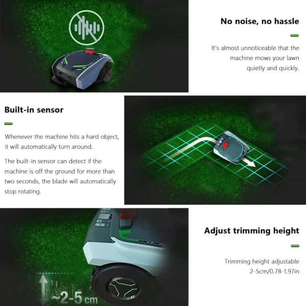 Robotic Lawn Mowers, Automatic Lawnmower APP Control with Schedule, Parallel Paths Mowing, Self-Charging, 60dB(A) Quiet, for Small to Medium Yards (0.4 Acre) - Image 6