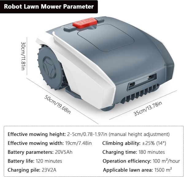 Robotic Lawn Mowers, Automatic Lawnmower APP Control with Schedule, Parallel Paths Mowing, Self-Charging, 60dB(A) Quiet, for Small to Medium Yards (0.4 Acre) - Image 2