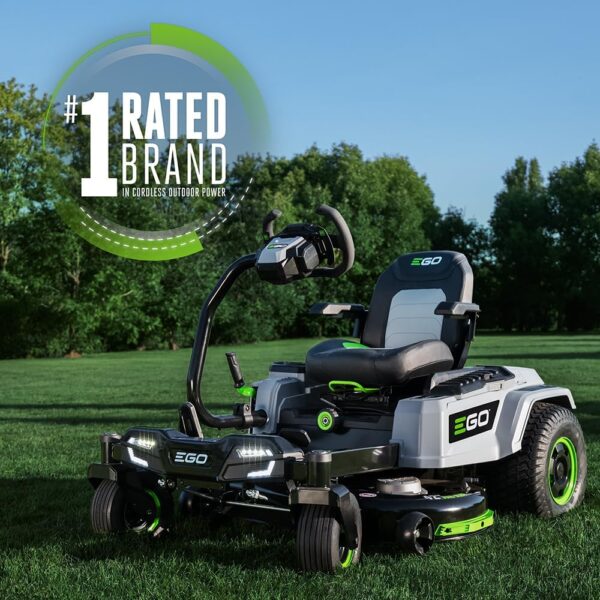 EGO POWER+ ZT4205S 56-Volt 42-Inch Z6 Zero Turn Riding Mower with e-Steer™ Technology, 4 x 12.0Ah Batteries, 700W Turbo Charger Included Plus 2 Extra BA2800T 5.0Ah Batteries - Image 2