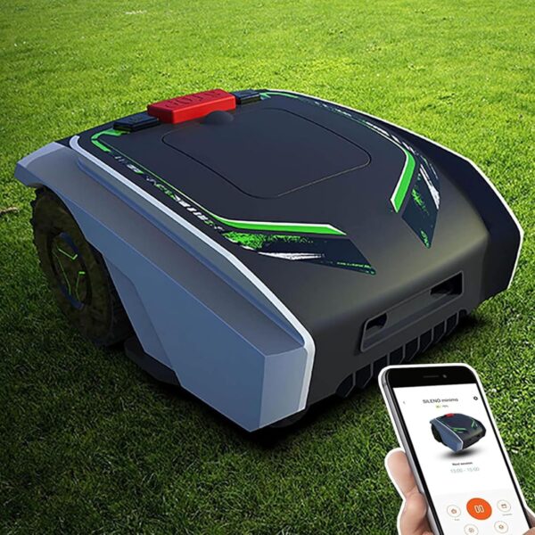 Automatic Robotic Lawn Mower, Robotic Lawnmower with Bluetooth app and Boundary Wire, Mowing Robot, for lawns up to 16140 Sq Ft, Low Noise, Easy to Clean,Grey - Image 2